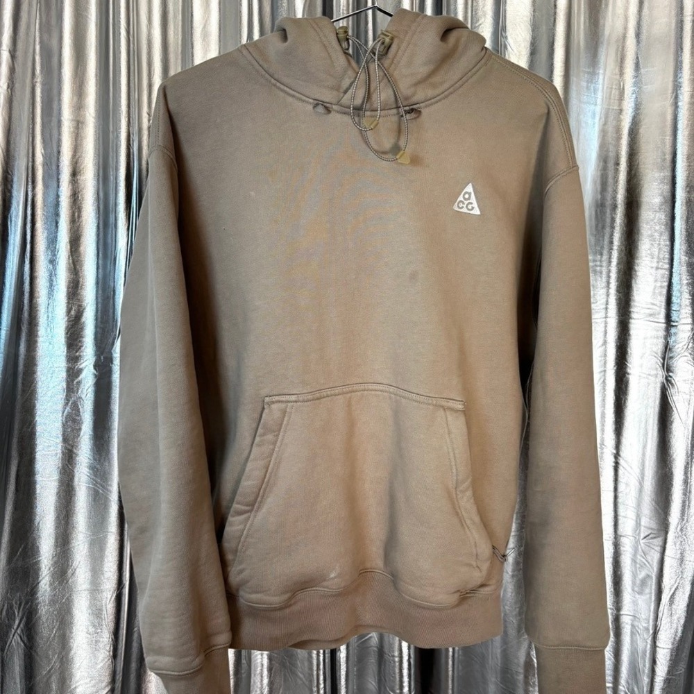 Nike ACG Khaki Fleece Pullover Hoodie Bungee Drawcord